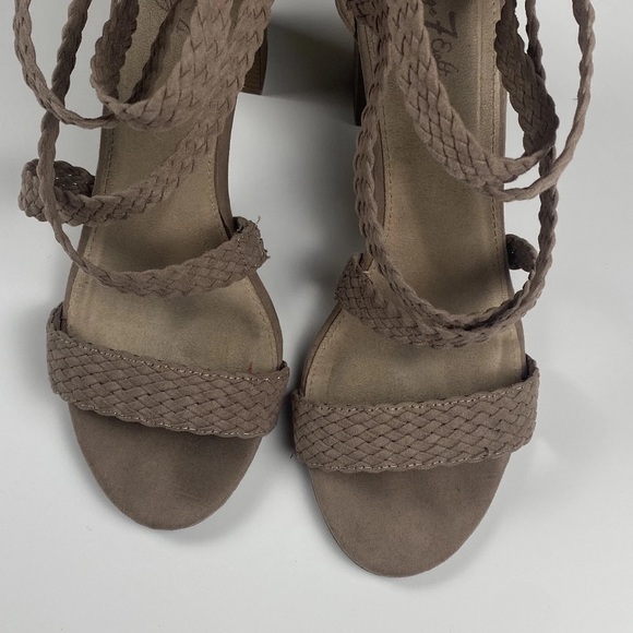 LC Lauren Conrad Aventurine Taupe High Heel Braided Sandals Women’s Size 10M - Picture 10 of 11